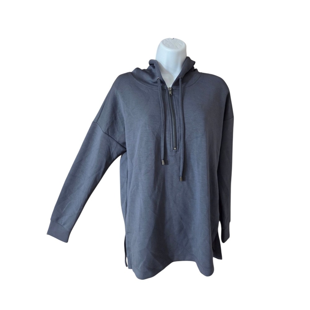 Cable & Gauge Medium Gray Half Zip Hoodie Butter Soft Modal Sport S NWT